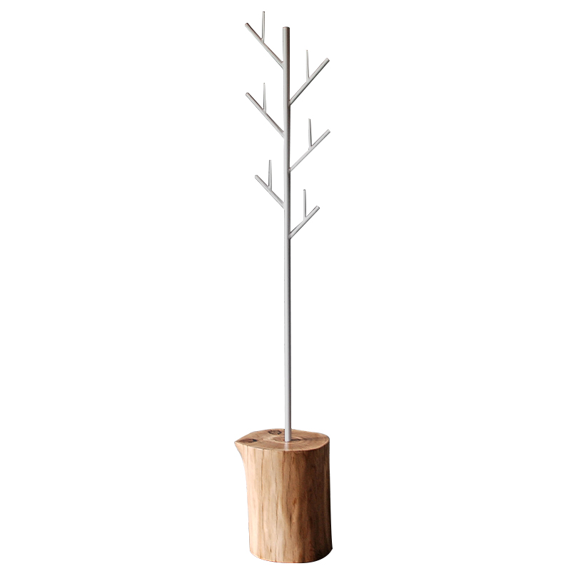 Вешалка Metal Branches and Stump Floor Hanger White Белый Светлый дуб Вешалка Metal Branches and Stump Floor Hanger White Белый Светлый дуб в Рязани | Loft Concept