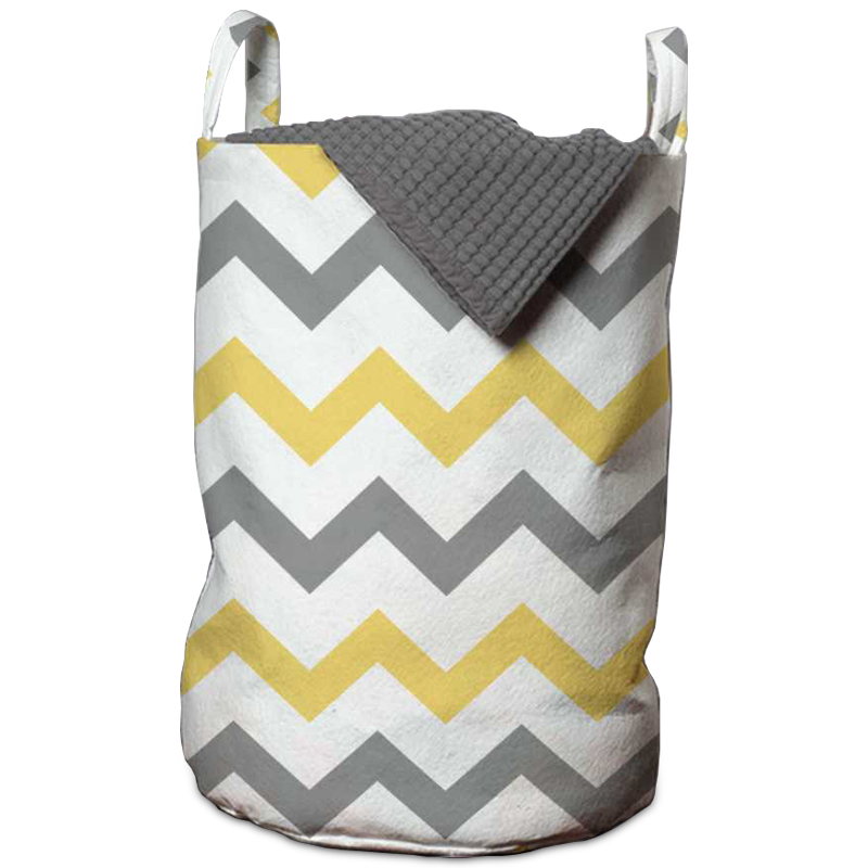 Корзина Mustard and Gray Chevron Basket Горчичный Серый Белый в Рязани | Loft Concept 