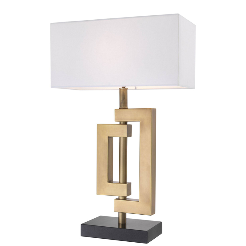 Настольная лампа Eichholtz Table Lamp Leroux brass Белый Латунь Античная полированная Черный Настольная лампа Eichholtz Table Lamp Leroux brass Белый Латунь Античная полированная Черный в Рязани | Loft Concept