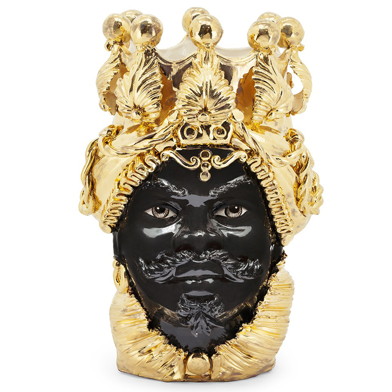 Ваза VASE MORO MAN BIG DREAMS gold Черный Глянцевое золото Ваза VASE MORO MAN BIG DREAMS gold Черный Глянцевое золото в Рязани | Loft Concept