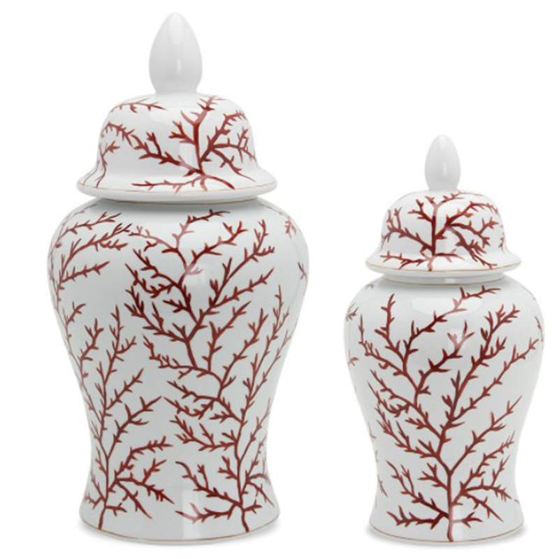 Ваза White Vase Branches Бургундский красный Белый Ваза White Vase Branches Бургундский красный Белый в Рязани | Loft Concept