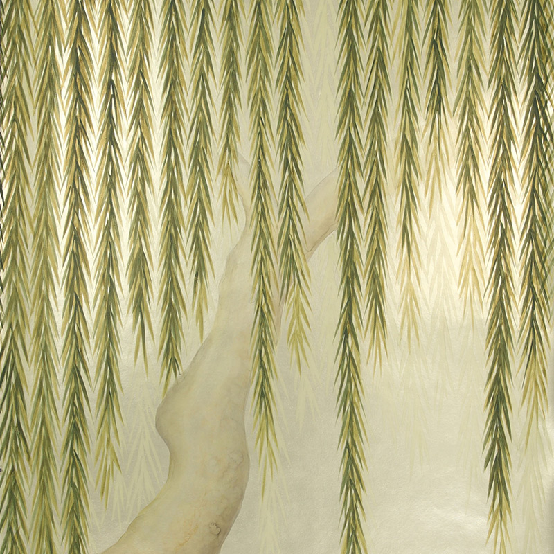 Обои ручная роспись Willow Original colourway on Champagne Gold gilded paper  в Рязани | Loft Concept 
