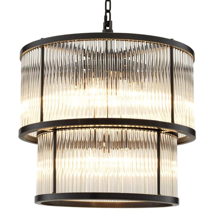 Люстра Chandelier Pasadena Bronze Темная бронза Прозрачное Стекло Люстра Chandelier Pasadena Bronze Темная бронза Прозрачное Стекло в Рязани | Loft Concept