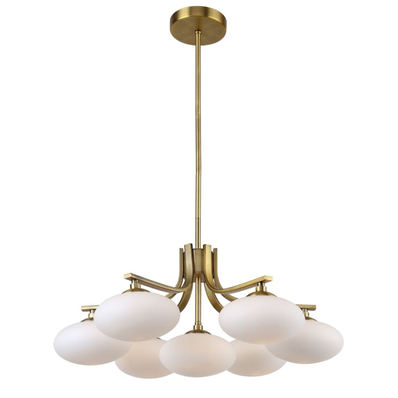 Oval Balls Mushrooms Chandelier 7 Brass Латунь Прозрачный белый Oval Balls Mushrooms Chandelier 7 Brass Латунь Прозрачный белый в Рязани | Loft Concept
