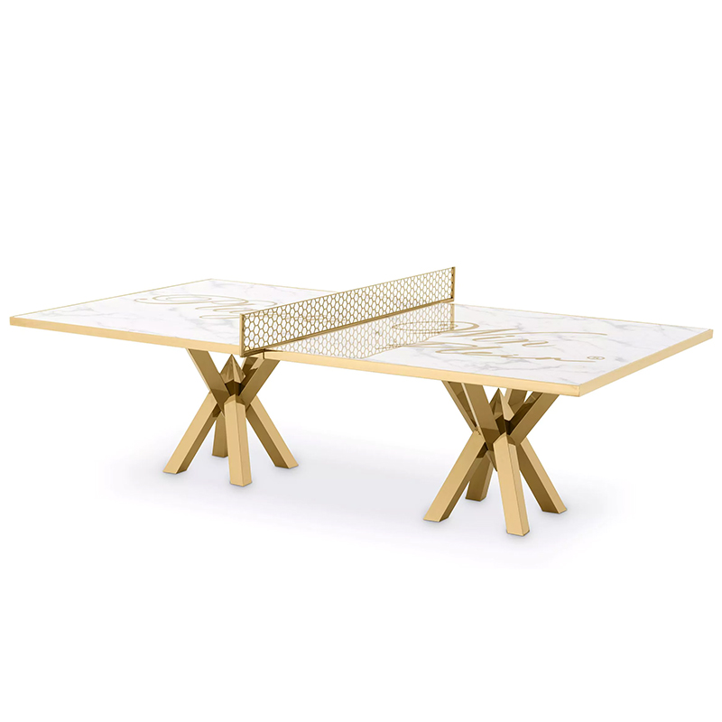 Обеденный стол Philipp Plein Dining Table Play Белый Мрамор Bianco Золотой Обеденный стол Philipp Plein Dining Table Play Белый Мрамор Bianco Золотой в Рязани | Loft Concept