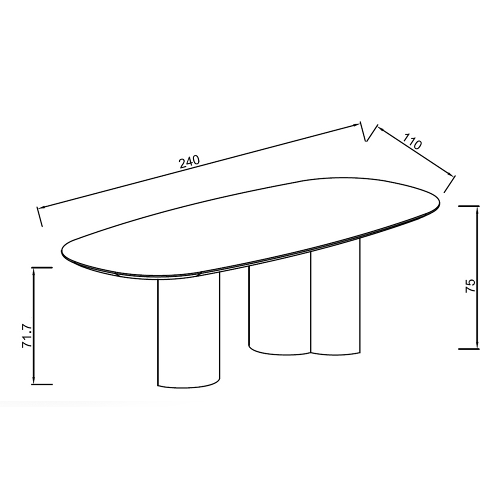 Стол обеденный мраморный с колоннами Marble Column Table в Рязани