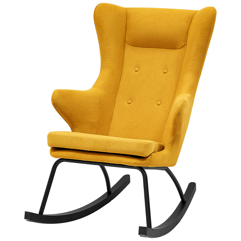 Rocking chair DORIA YELLOW Кресло-Качалка Желтое Желтый Черный Rocking chair DORIA YELLOW Кресло-Качалка Желтое Желтый Черный в Рязани | Loft Concept