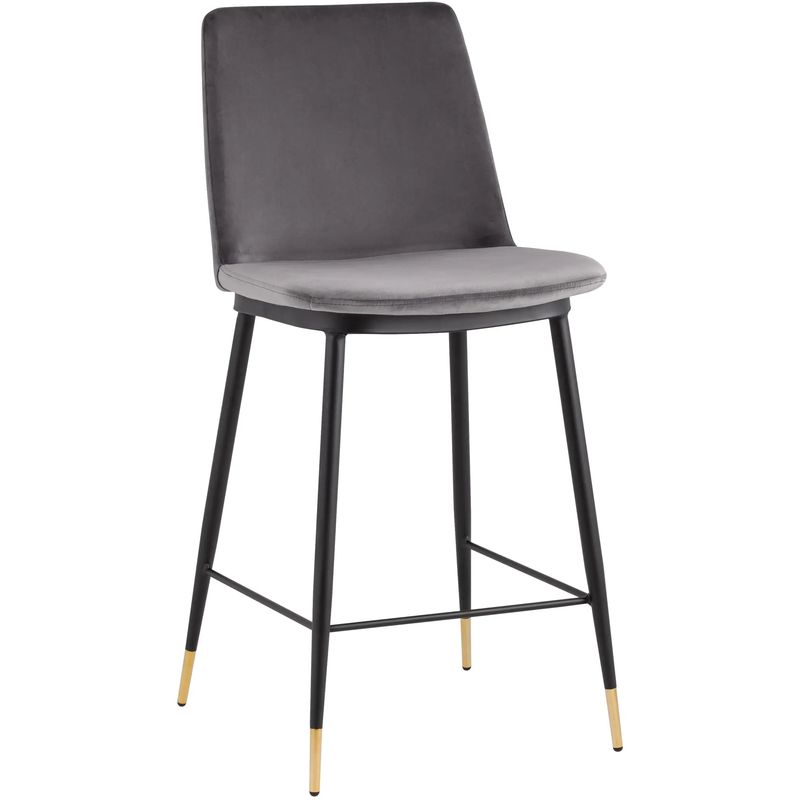 Полубарный Стул Melissa Chair Серый Велюр Серый Черный Полубарный Стул Melissa Chair Серый Велюр Серый Черный в Рязани | Loft Concept
