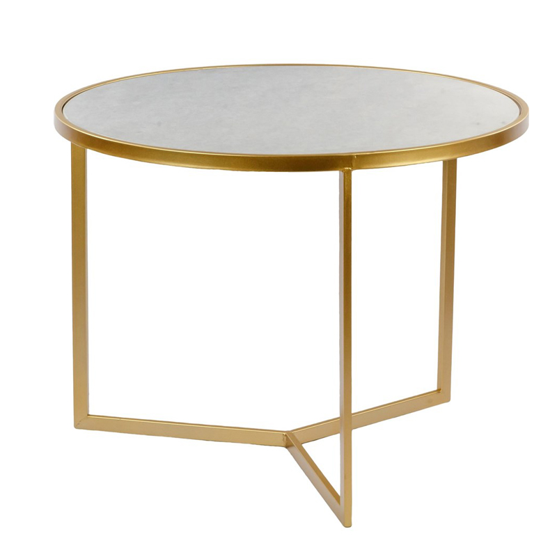 Приставной стол Round Table Marble Золотой Белый Мрамор Bianco Приставной стол Round Table Marble Золотой Белый Мрамор Bianco в Рязани | Loft Concept