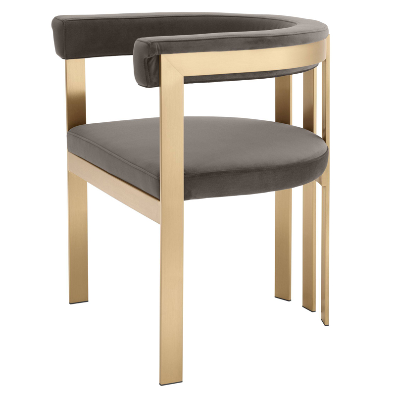 Стул Eichholtz Dining Chair Clubhouse grey Серый Латунь Стул Eichholtz Dining Chair Clubhouse grey Серый Латунь в Рязани | Loft Concept