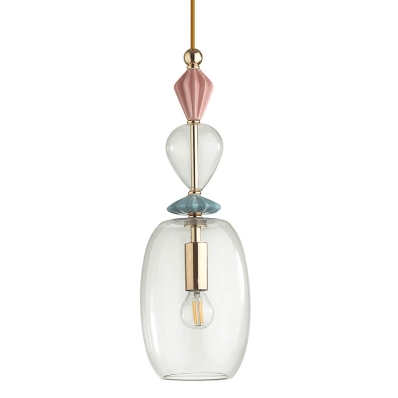 Подвесной светильник Iris Glas hanging lamp candy B Прозрачное Стекло Розовый пастельный Голубой Подвесной светильник Iris Glas hanging lamp candy B Прозрачное Стекло Розовый пастельный Голубой в Рязани | Loft Concept