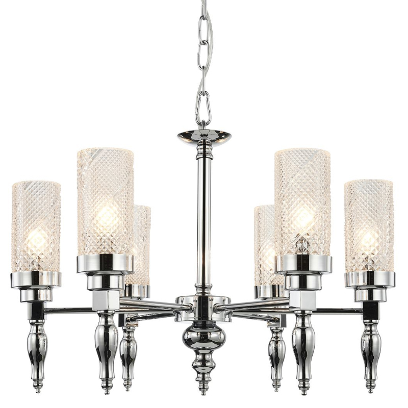 Люстра цвета хром Balusters D55 см Хром Прозрачный Люстра цвета хром Balusters D55 см Хром Прозрачный в Рязани | Loft Concept