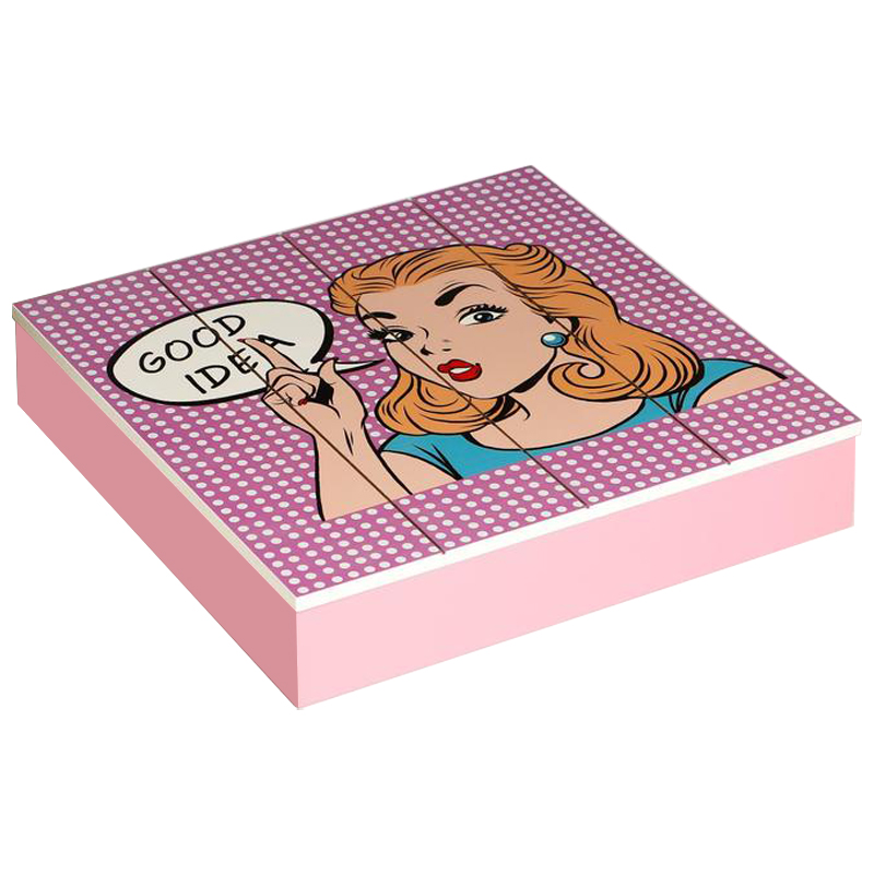 Шкатулка Pop Art Girl pink Розовый Мульти Шкатулка Pop Art Girl pink Розовый Мульти в Рязани | Loft Concept
