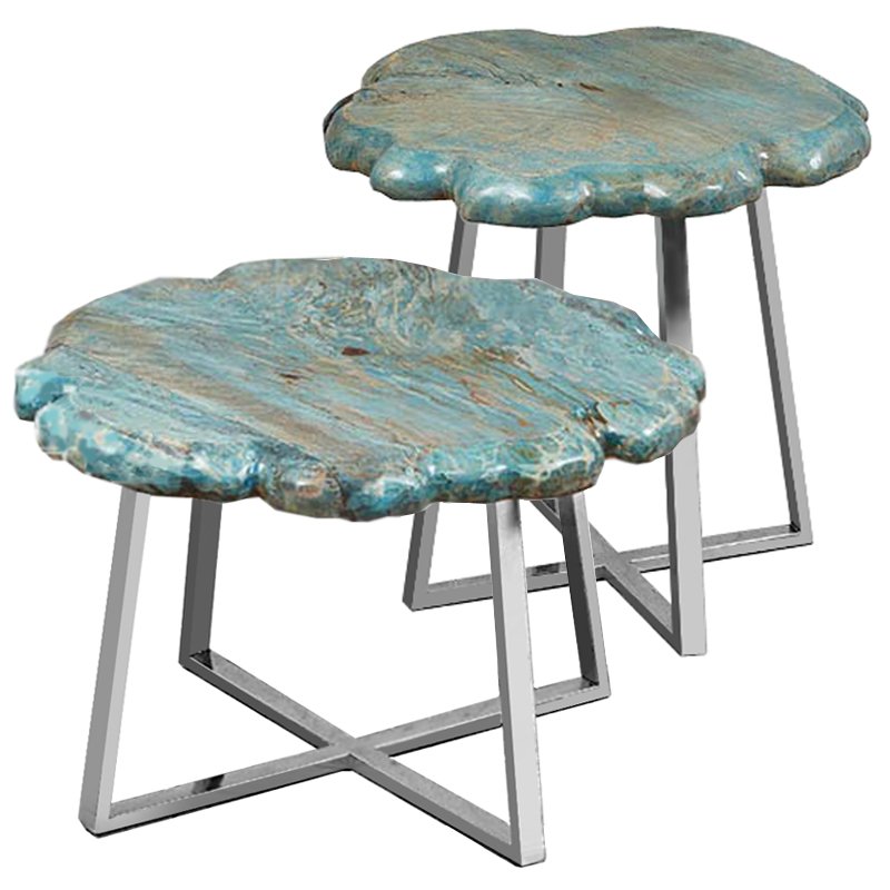 Приставной стол Melted Turquoise Бирюзовый Нержавеющая сталь Приставной стол Melted Turquoise Бирюзовый Нержавеющая сталь в Рязани | Loft Concept