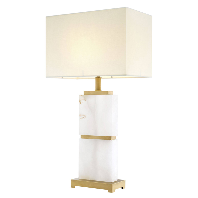 Настольная лампа Eichholtz Table Lamp Robbins Белый Латунь Молочный Настольная лампа Eichholtz Table Lamp Robbins Белый Латунь Молочный в Рязани | Loft Concept