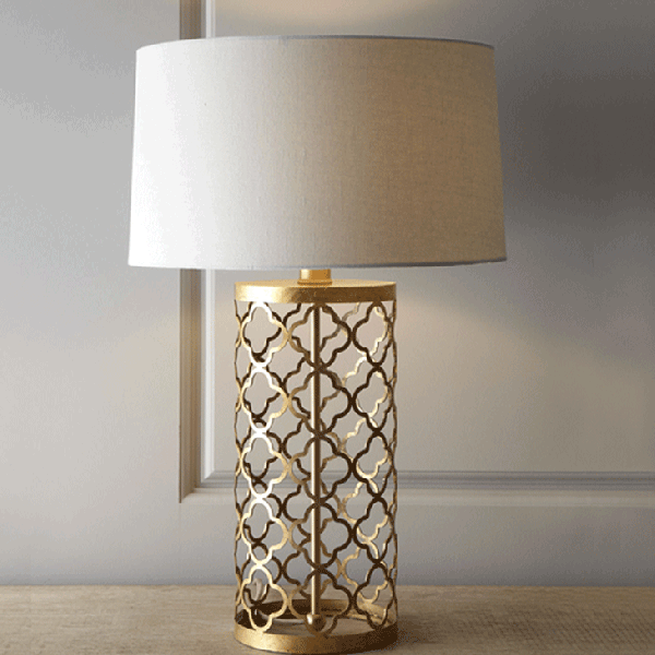 Настольная лампа Regina-Andrew Design Quatrefoil Drum Lamp Латунь Настольная лампа Regina-Andrew Design Quatrefoil Drum Lamp Латунь в Рязани | Loft Concept