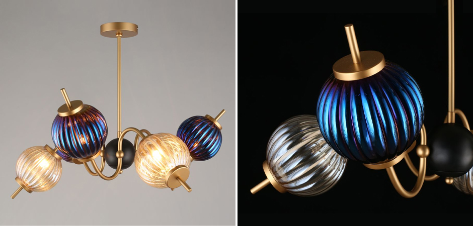 Люстра Shell Beads с цветным стеклом Люстра Shell Beads с цветным стеклом - Loft-Concept в Рязани