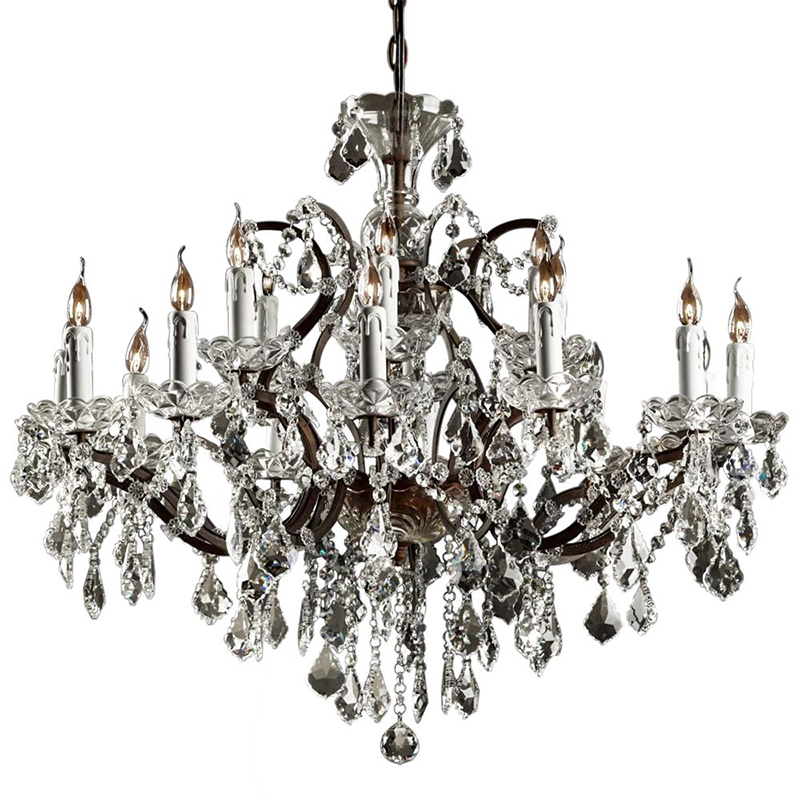 Люстра 19th c. Rococo IRON & CLEAR CRYSTAL Brown Chandelier 18 Прозрачное Стекло Коричневый винтаж Люстра 19th c. Rococo IRON & CLEAR CRYSTAL Brown Chandelier 18 Прозрачное Стекло Коричневый винтаж в Рязани | Loft Concept