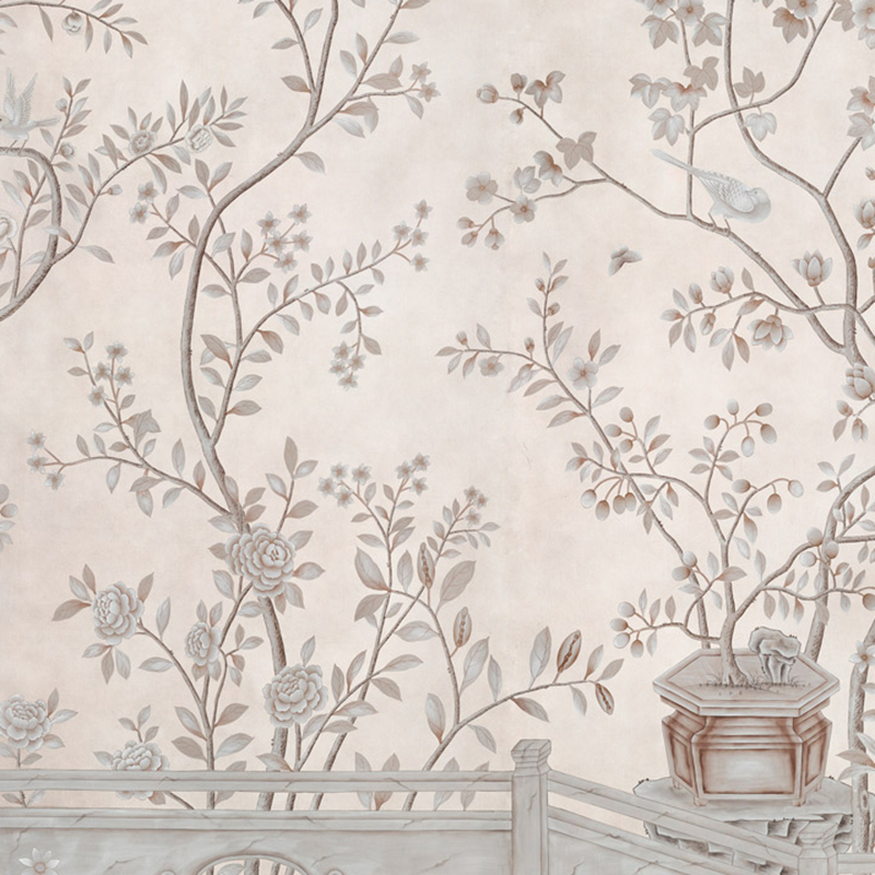 Обои ручная роспись Salon Vert Pewter gilded silk  в Рязани | Loft Concept 