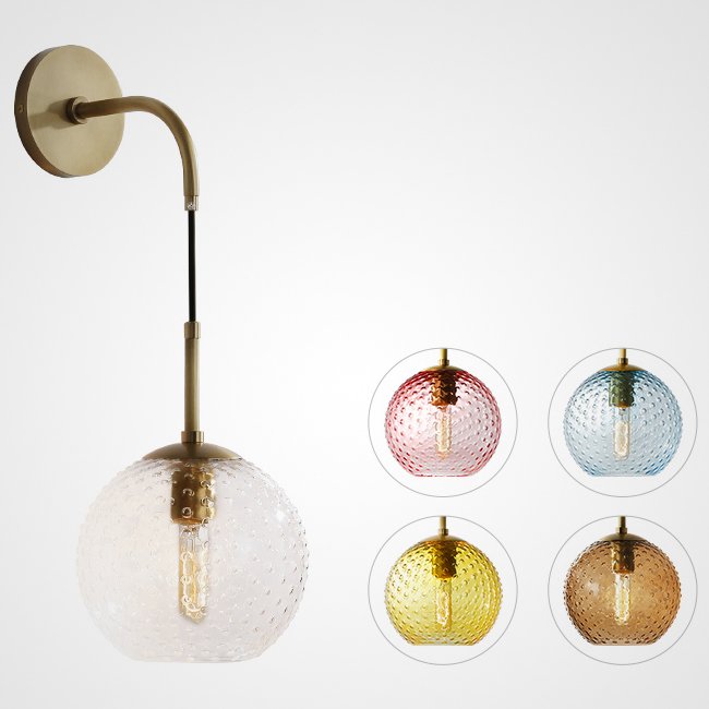 Бра FINNAR WALL Lamp Латунь Прозрачный Розовый (Rose) Желтый Голубой Янтарь (Amber) в Рязани | Loft Concept 