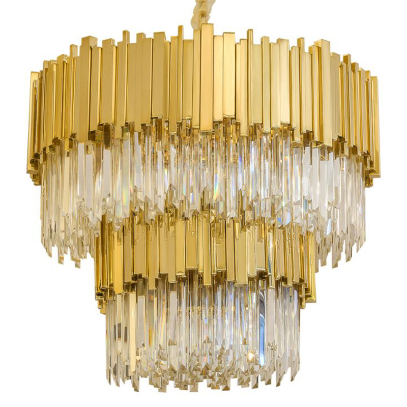 Круглая многоярусная люстра Luxxu Modern Cascade Chandelier Gold Metal Glass Золотой Прозрачное Стекло Круглая многоярусная люстра Luxxu Modern Cascade Chandelier Gold Metal Glass Золотой Прозрачное Стекло в Рязани | Loft Concept