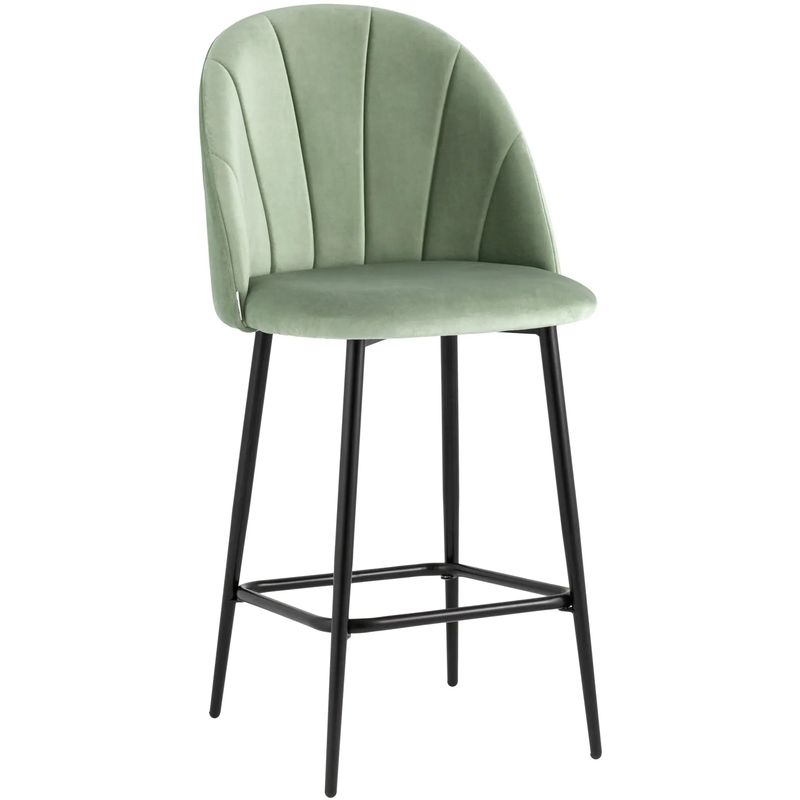 Барный Стул Balsari S Chair Фисташковый Велюр Зеленый Черный Барный Стул Balsari S Chair Фисташковый Велюр Зеленый Черный в Рязани | Loft Concept