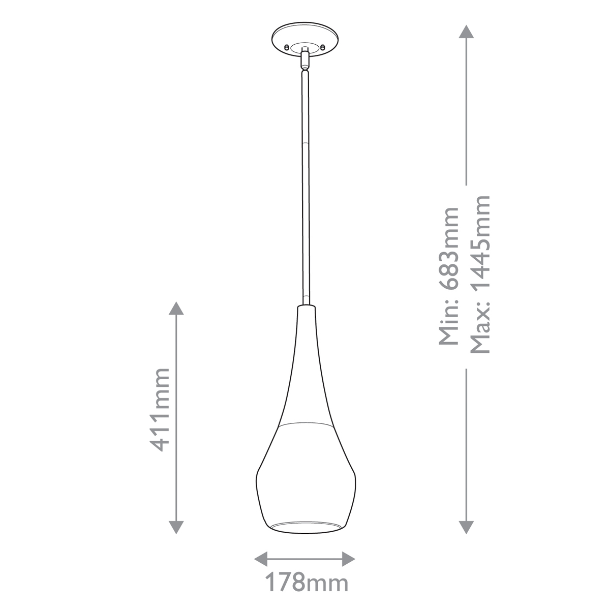 Подвесной светильник каплевидной формы с комбинированным плафоном из стали и белого матового стекла Kichler в Рязани