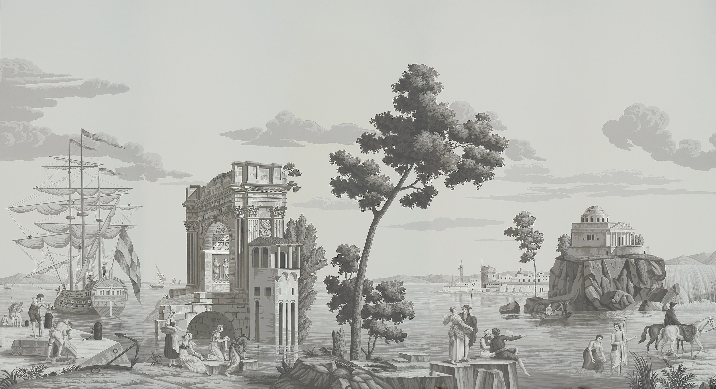 Обои ручная роспись Views of Italy Eau Forte on scenic paper Обои ручная роспись Views of Italy Eau Forte on scenic paper - постер Loft-Concept в Рязани