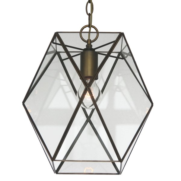Подвесной светильник Rombius Pendant I clear glass Латунь Античная полированная Подвесной светильник Rombius Pendant I clear glass Латунь Античная полированная в Рязани | Loft Concept