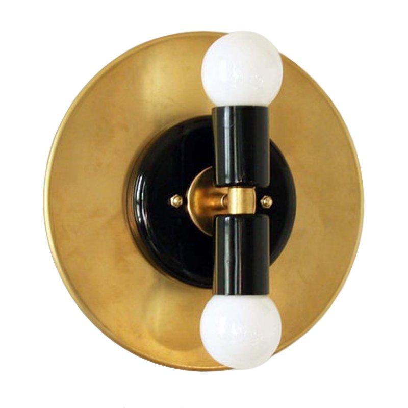 Modern Wall Double Sconce Gold Black Глянцевое золото Черный Modern Wall Double Sconce Gold Black Глянцевое золото Черный в Рязани | Loft Concept