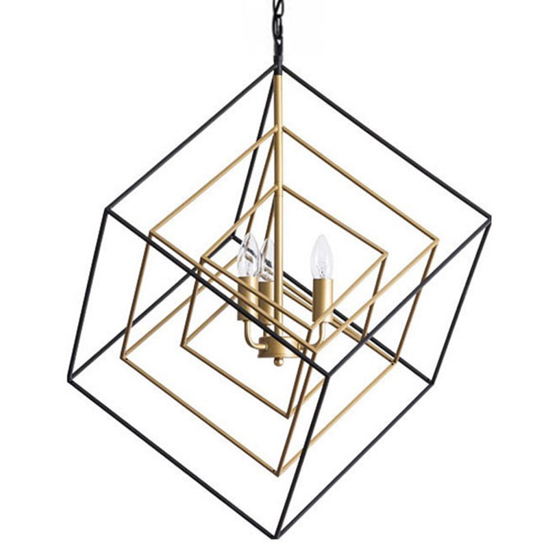 Светильник CUBIST Pendant Black and Gold 3 lamp Золотой Черный в Рязани | Loft Concept 