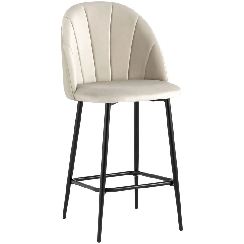 Барный Стул Balsari S Chair Молочный Велюр Молочный Черный Барный Стул Balsari S Chair Молочный Велюр Молочный Черный в Рязани | Loft Concept