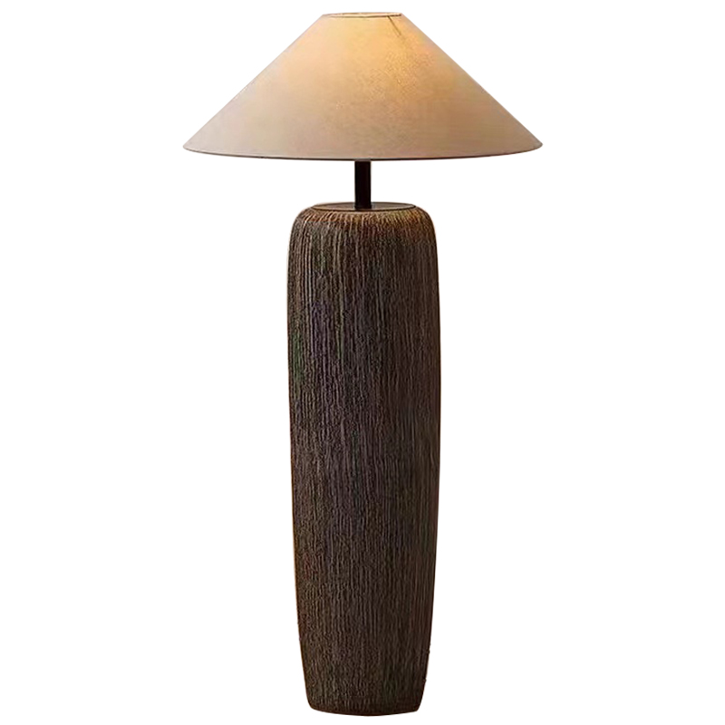 Торшер Coffey Lampshade Floor Lamp Бежевый Коричневый Торшер Coffey Lampshade Floor Lamp Бежевый Коричневый в Рязани | Loft Concept