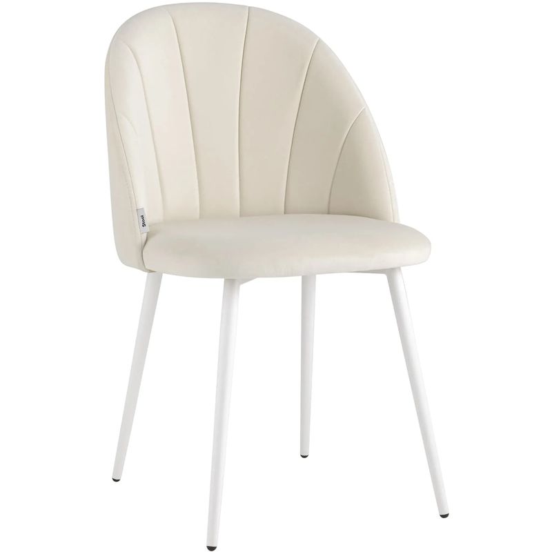 Стул Balsari S Chair Молочный Велюр Белые ножки Молочный Белый Стул Balsari S Chair Молочный Велюр Белые ножки Молочный Белый в Рязани | Loft Concept