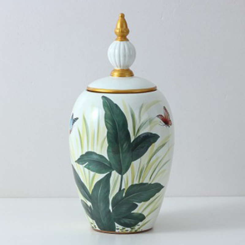 Ваза Vase Aina S Зеленый Белый Золотой Ваза Vase Aina S Зеленый Белый Золотой в Рязани | Loft Concept