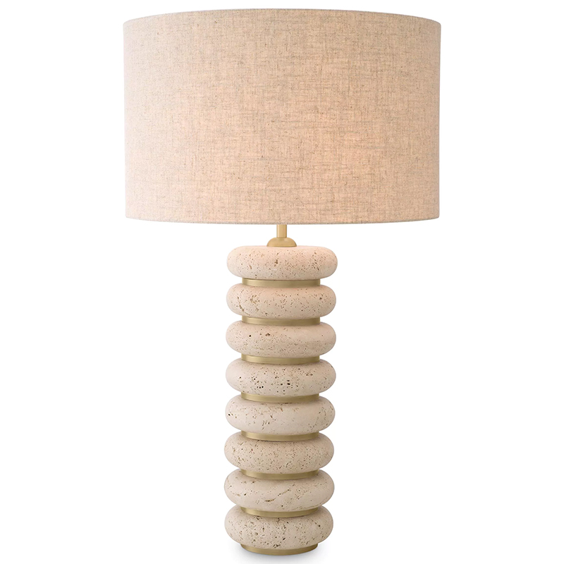 Настольная лампа Eichholtz Table Lamp Baron Бежевый Бежево-серый Латунь в Рязани | Loft Concept 