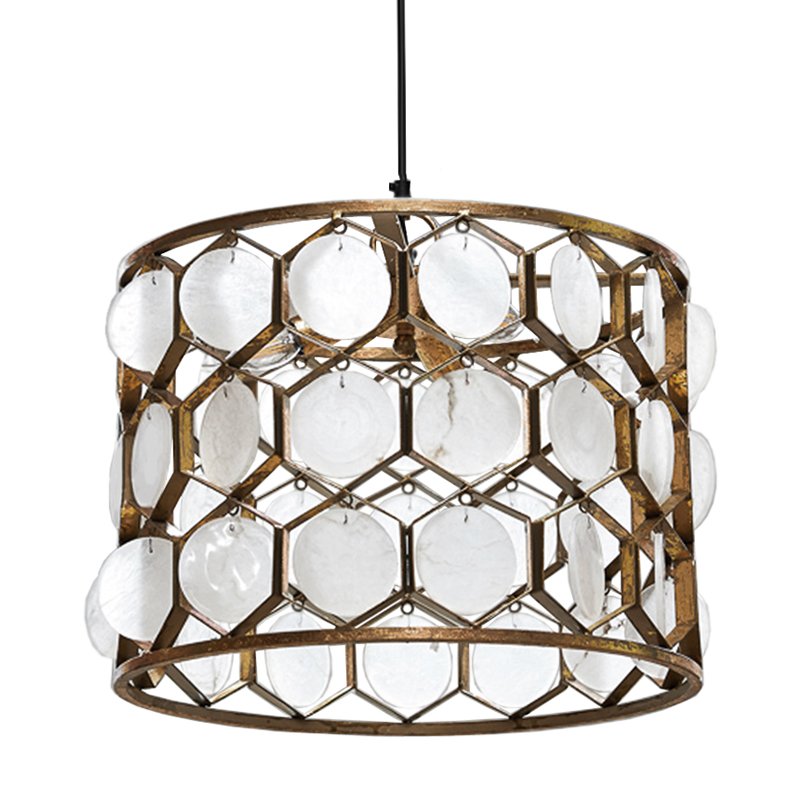 Seashell Cylinder pendant lamp Белый Позолоченная ржавчина Seashell Cylinder pendant lamp Белый Позолоченная ржавчина в Рязани | Loft Concept