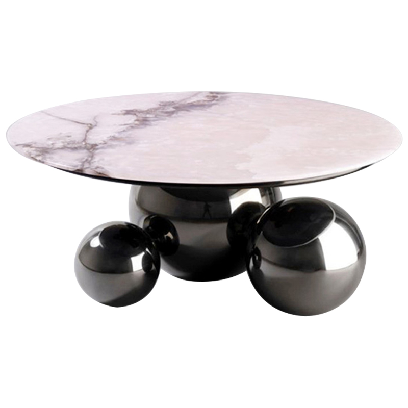 Кофейный стол Ball Metal Graphite Coffee Table Графит Белый Мрамор Bianco Кофейный стол Ball Metal Graphite Coffee Table Графит Белый Мрамор Bianco в Рязани | Loft Concept