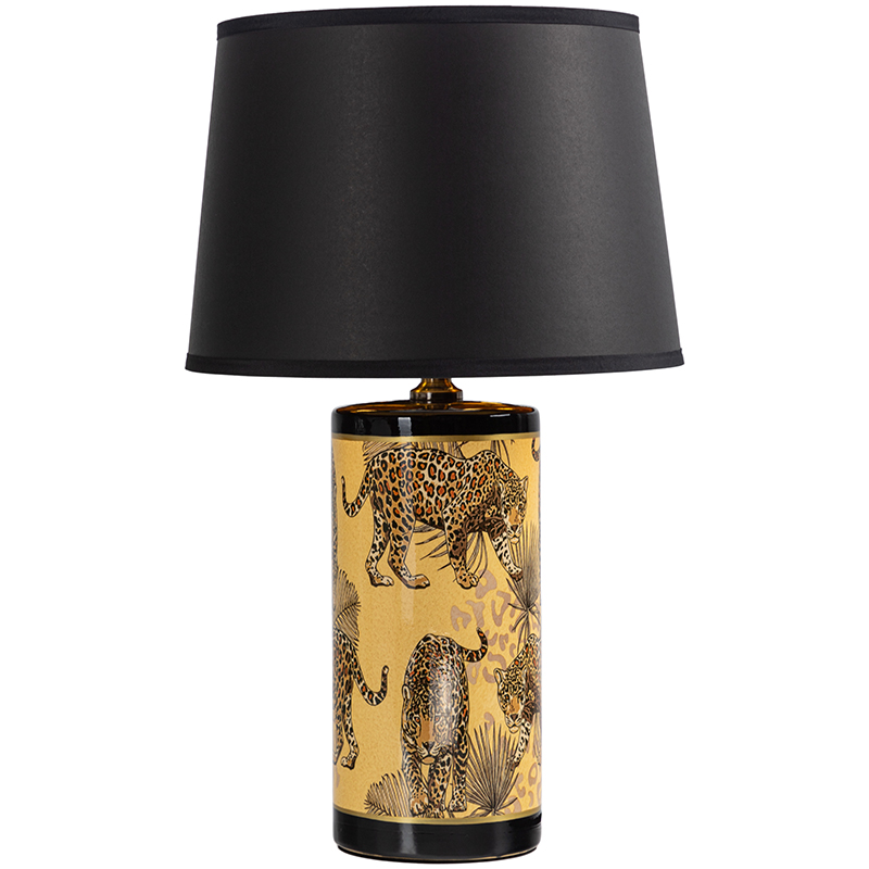 Настольная лампа с абажуром Leopard Lampshade Black Желтый Черный Настольная лампа с абажуром Leopard Lampshade Black Желтый Черный в Рязани | Loft Concept