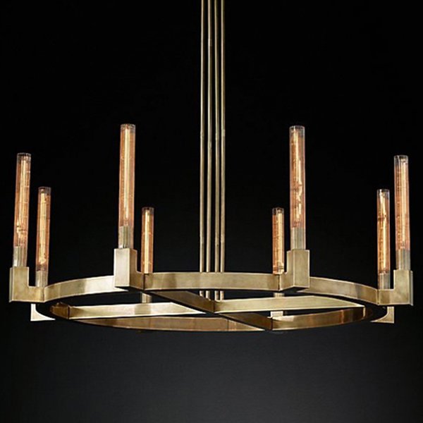 Люстра RH CANELLE Round Chandelier 8 Modern Brass Латунь Люстра RH CANELLE Round Chandelier 8 Modern Brass Латунь в Рязани | Loft Concept