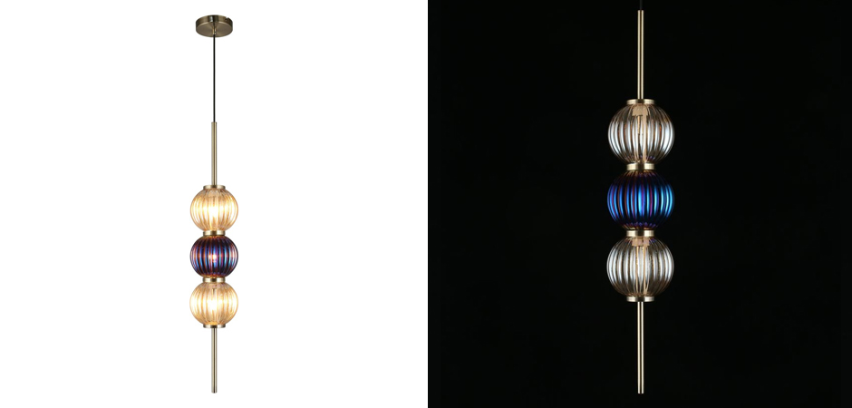 Подвесной светильник Shell Beads с цветным стеклом Подвесной светильник Shell Beads с цветным стеклом - Loft-Concept в Рязани