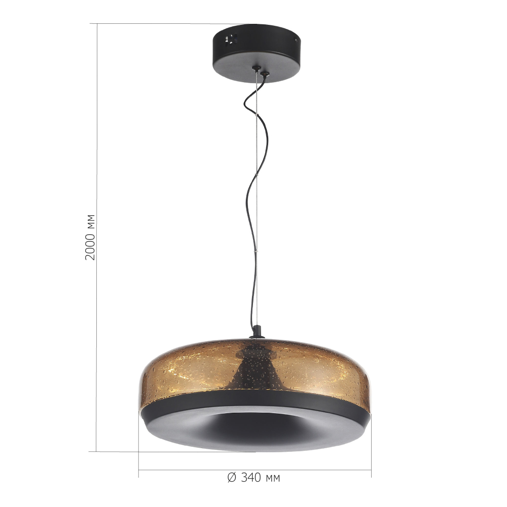 Подвесной светильник с стеклянным плафоном LED 42W 3000K Glass Textured Lampshade в Рязани