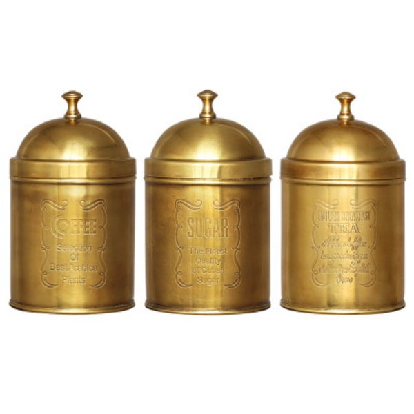 Набор банок Kitchen Canister Sets Brass Латунь Набор банок Kitchen Canister Sets Brass Латунь в Рязани | Loft Concept