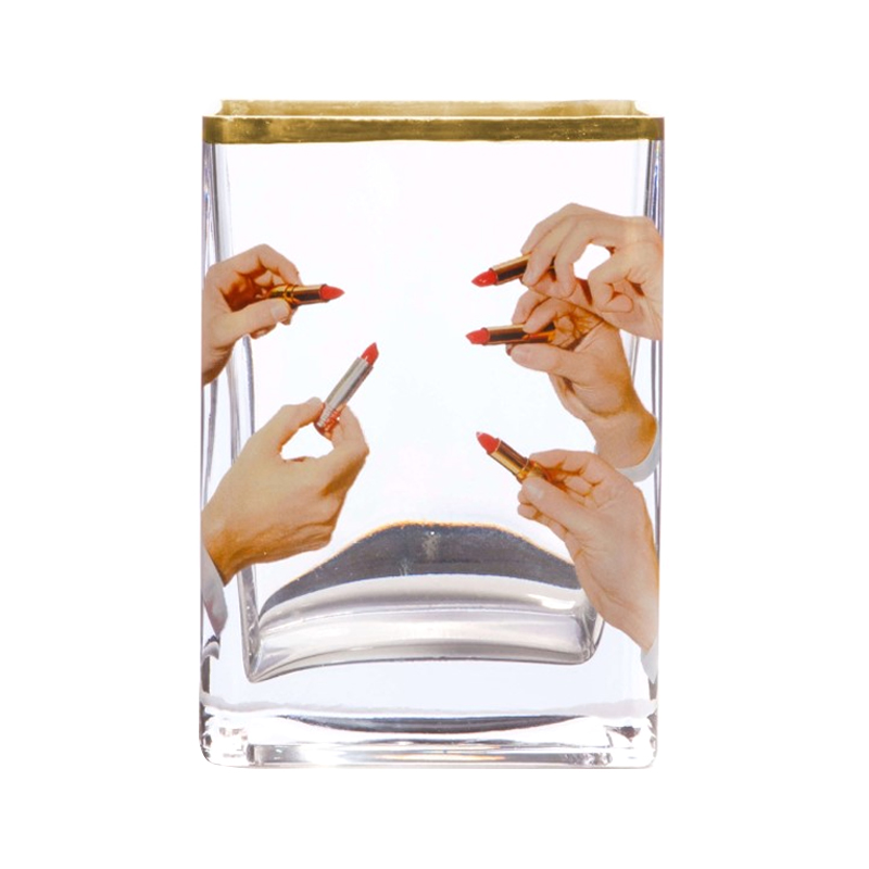 Ваза Seletti Lipstiks Прозрачный Золотой Бежевый Ваза Seletti Lipstiks Прозрачный Золотой Бежевый в Рязани | Loft Concept