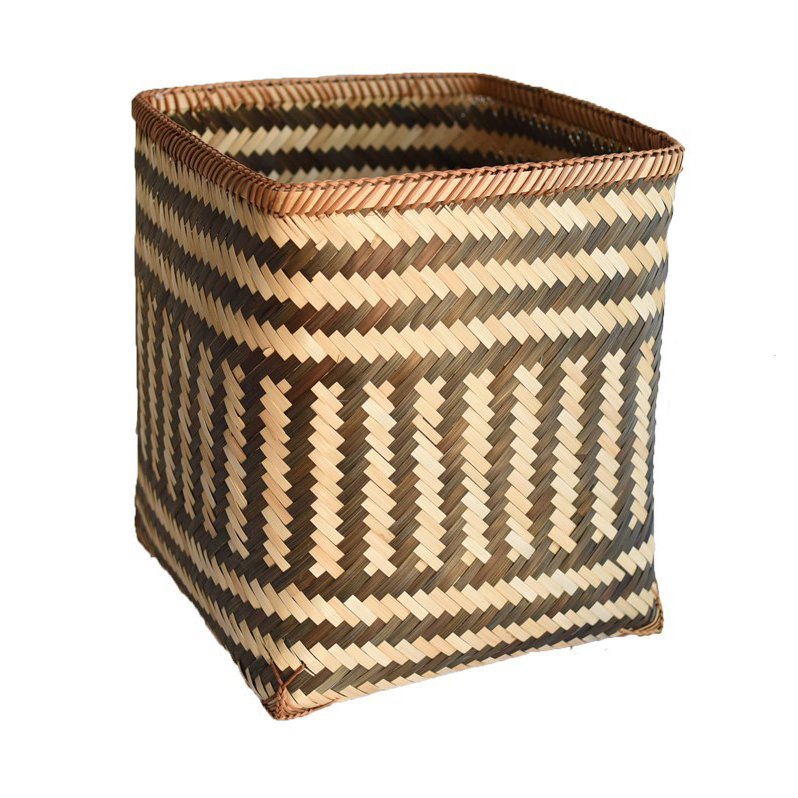 Корзина Wicker Basket Cube Бежево-серый Корзина Wicker Basket Cube Бежево-серый в Рязани | Loft Concept
