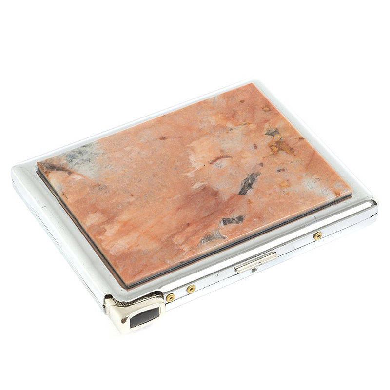 Портсигар с газовой зажигалкой из натурального камня Пегматит Stone Cigarettes Cases Оранжевый Серебряный Портсигар с газовой зажигалкой из натурального камня Пегматит Stone Cigarettes Cases Оранжевый Серебряный в Рязани | Loft Concept