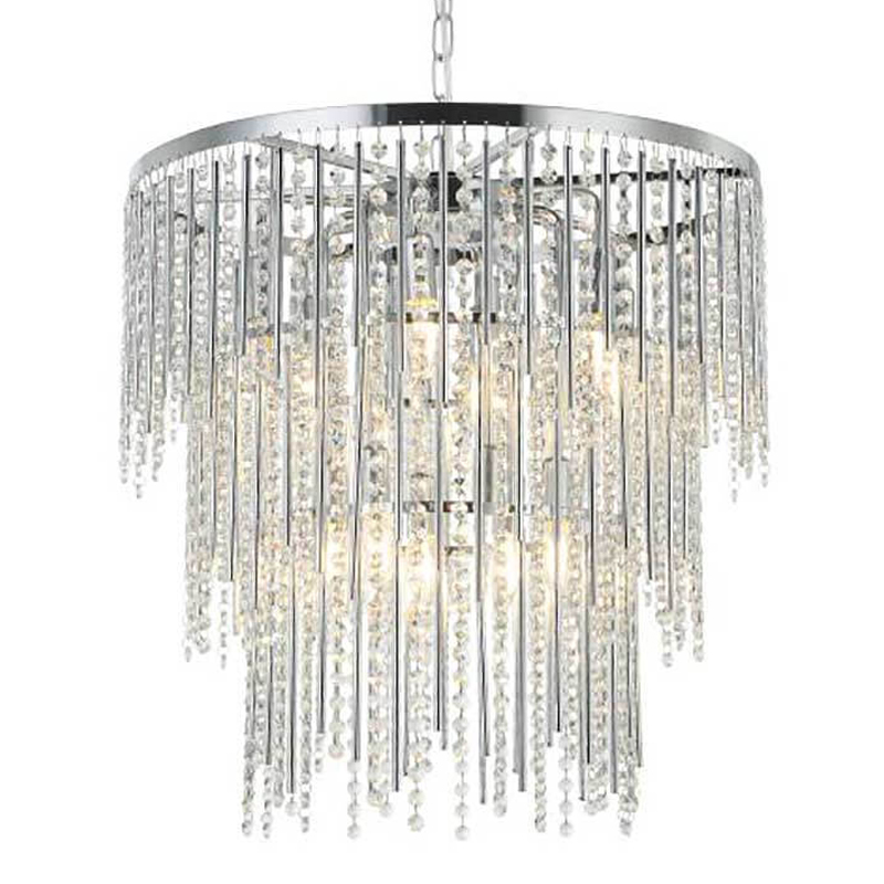 Люстра Crystal Wind Chimes Chrome Chandelier Хром Прозрачный в Рязани | Loft Concept 