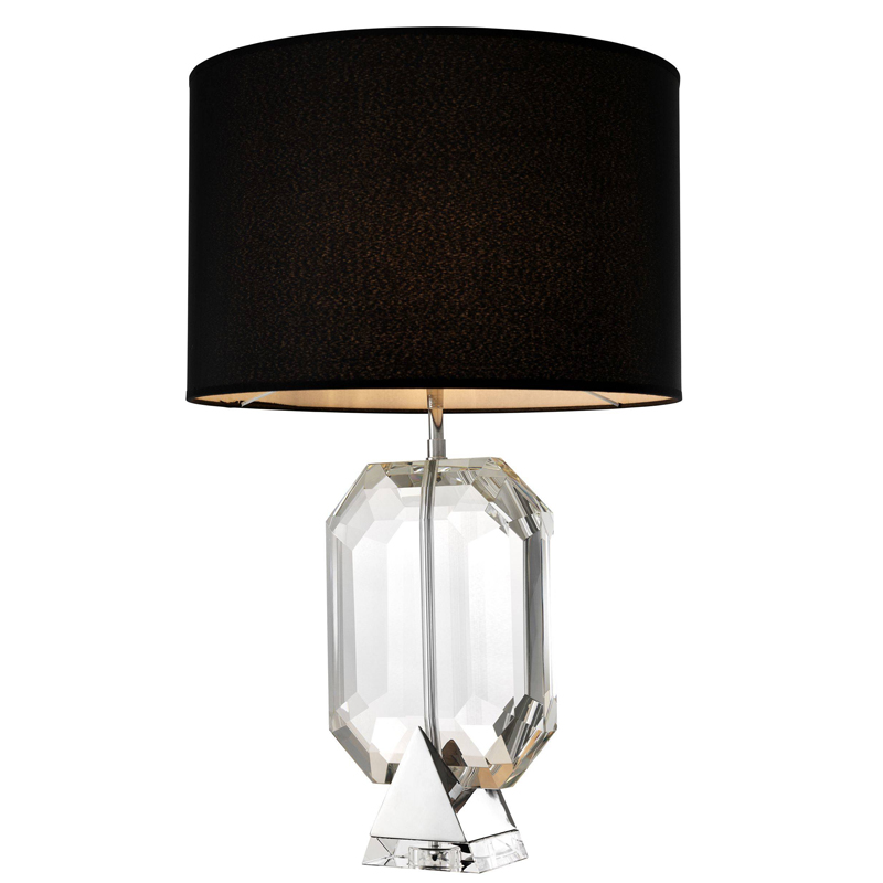 Настольная лампа Eichholtz Table Lamp Emerald Nickel & black Черный Никель Прозрачный Настольная лампа Eichholtz Table Lamp Emerald Nickel & black Черный Никель Прозрачный в Рязани | Loft Concept