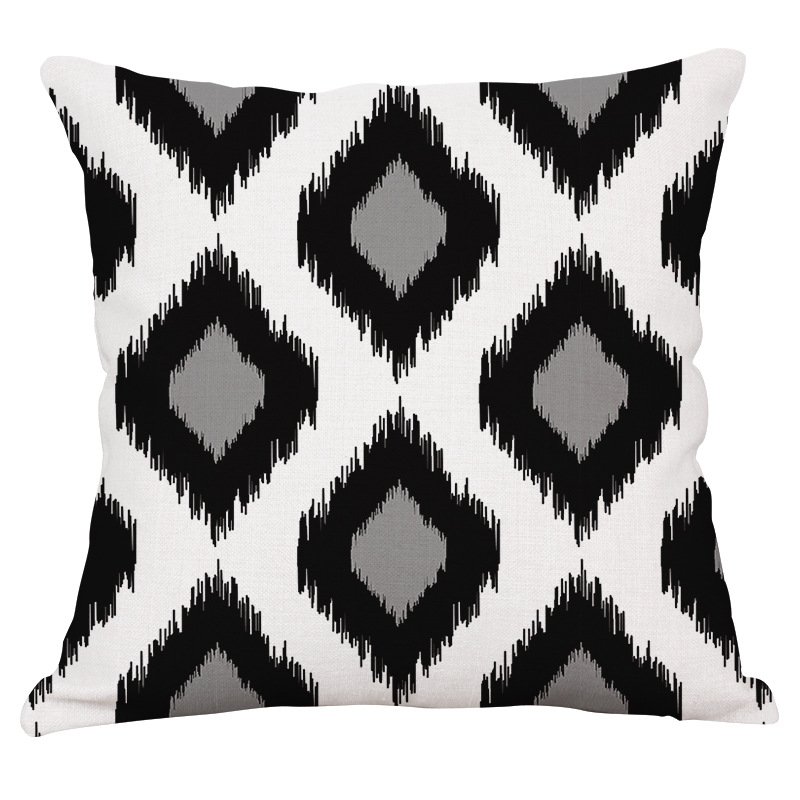 Декоративная подушка Black and White Pattern #4 Черно-белый Декоративная подушка Black and White Pattern #4 Черно-белый в Рязани | Loft Concept