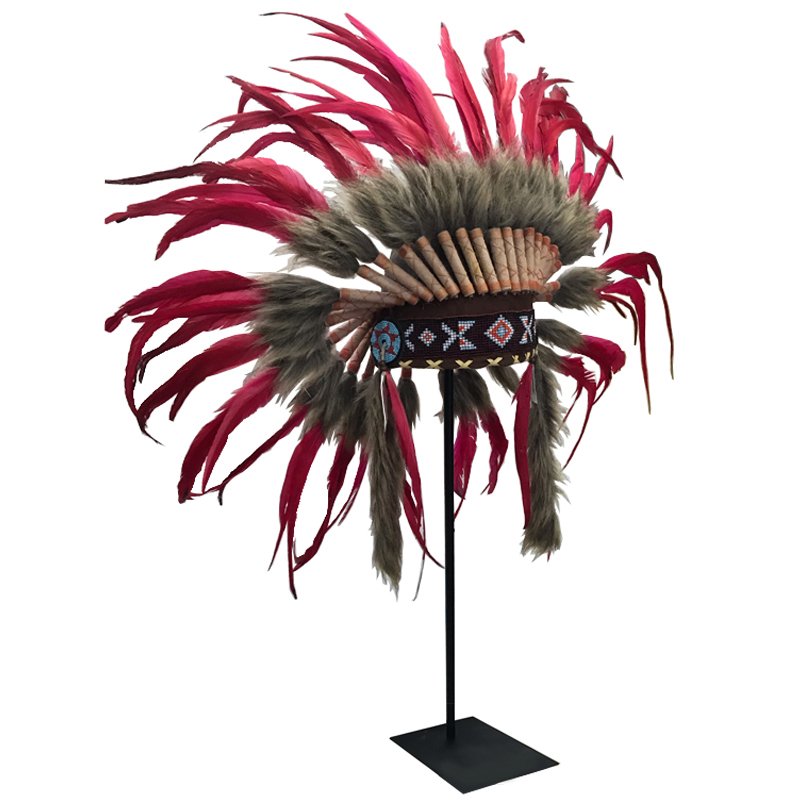 War bonnet Индейский венец из перьев красный Красный War bonnet Индейский венец из перьев красный Красный в Рязани | Loft Concept